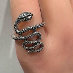 Silver Tone Snake Ring